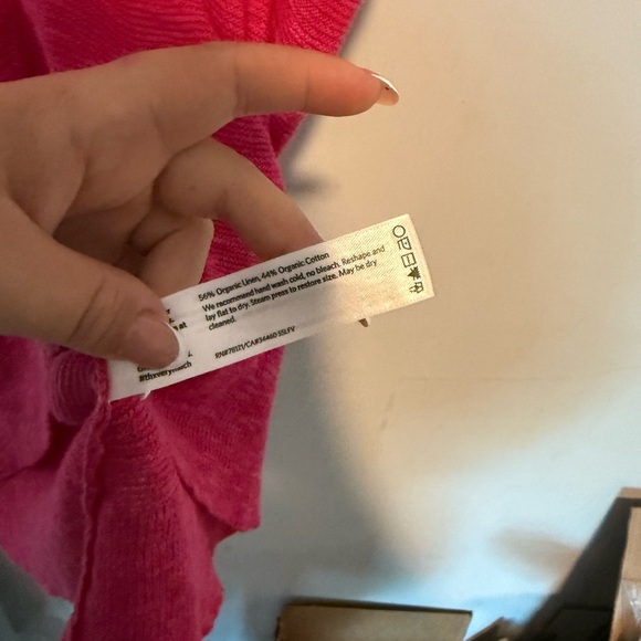 Eileen Fisher Womens Pink Linen/Cotton Tunic/Cover Up Size Large - Picture 4 of 5